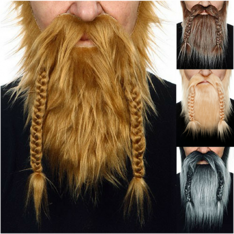 Peluca larga de vikingo con barba