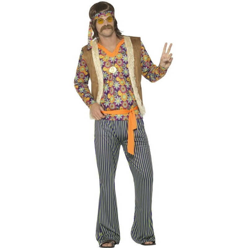 Disfraz de Hippie con Chaleco Adulto