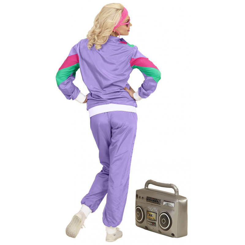 Disfraz chándal años 80 violeta mujer