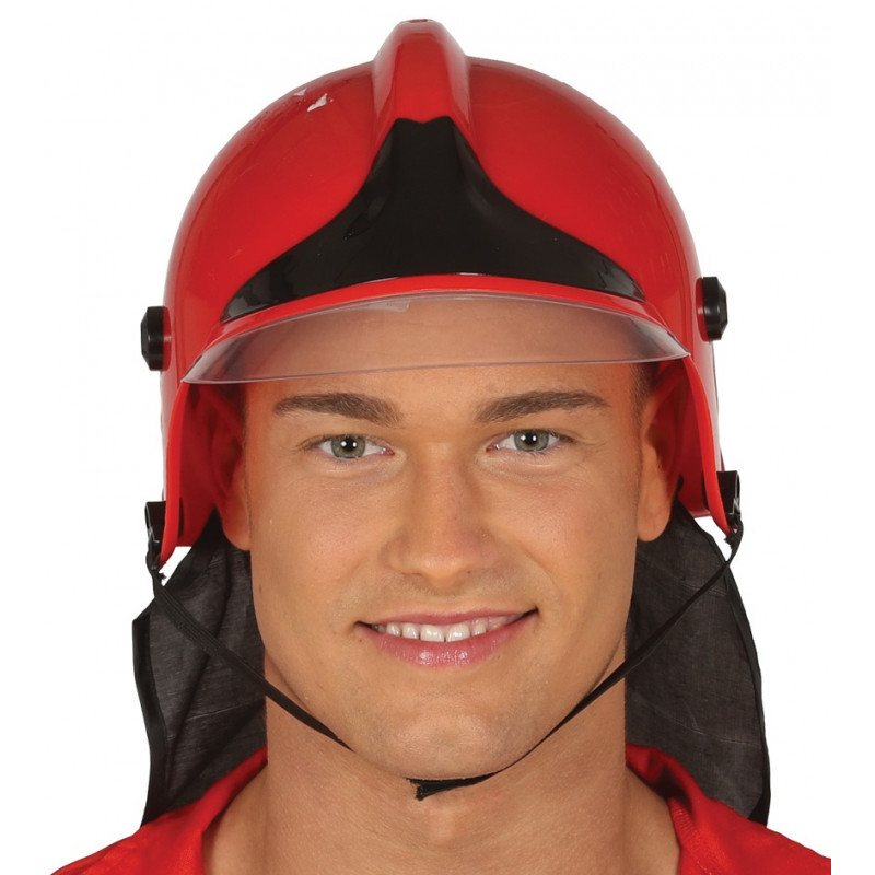 Niño Bombero Hombre Jefe Bombero Bombero Bombero Casco Rojo Plástico  Disfraz Sombrero