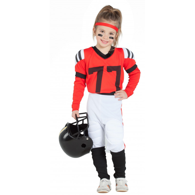 Disfraz de Jugadora de Rugby Roja para Niña