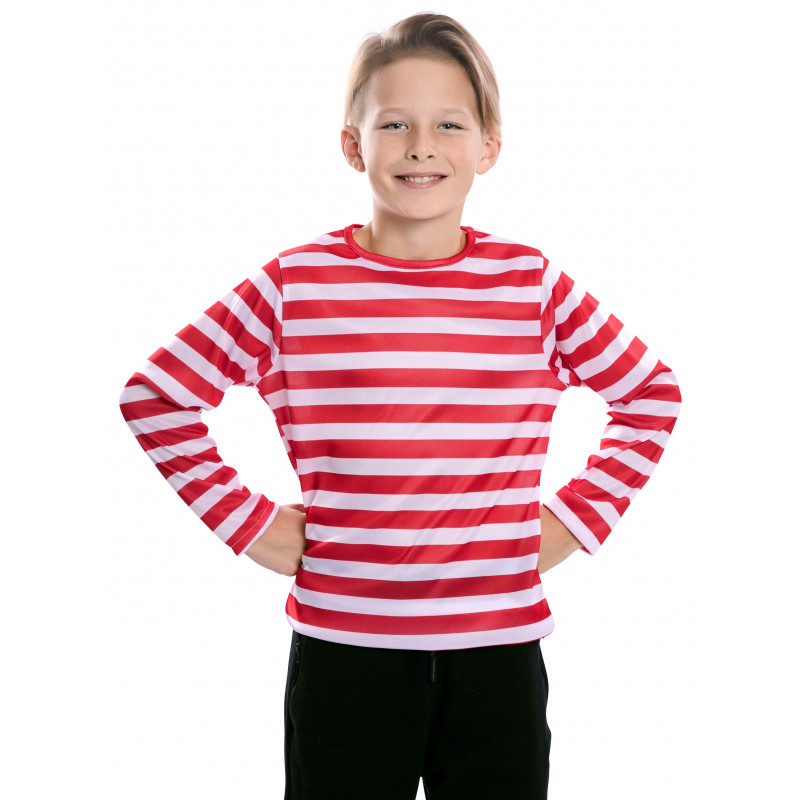 Camiseta de Rayas Rojas Blancas Infantil | Comprar Online
