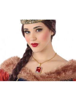 Collar de Reina Medieval con Piedra Roja