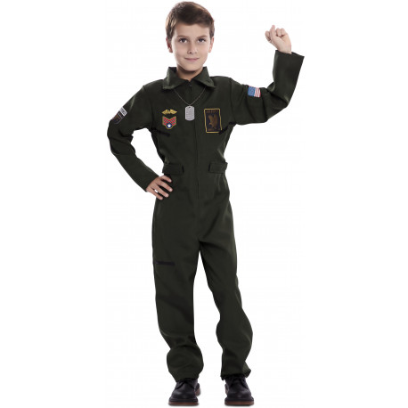 Widmann - Niños disfraz de piloto de combate, mono, piloto