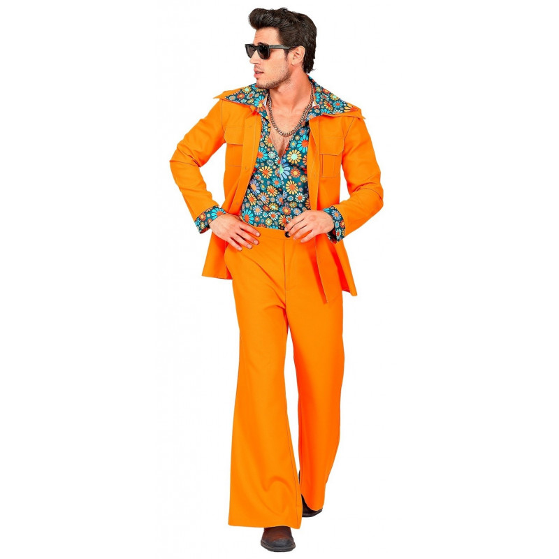 Traje Disco Años 70 Naranja para Hombre | Comprar Online