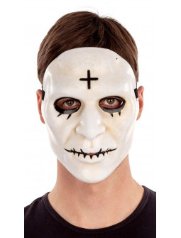 Máscara de La Purga Blanca con Cruz Negra