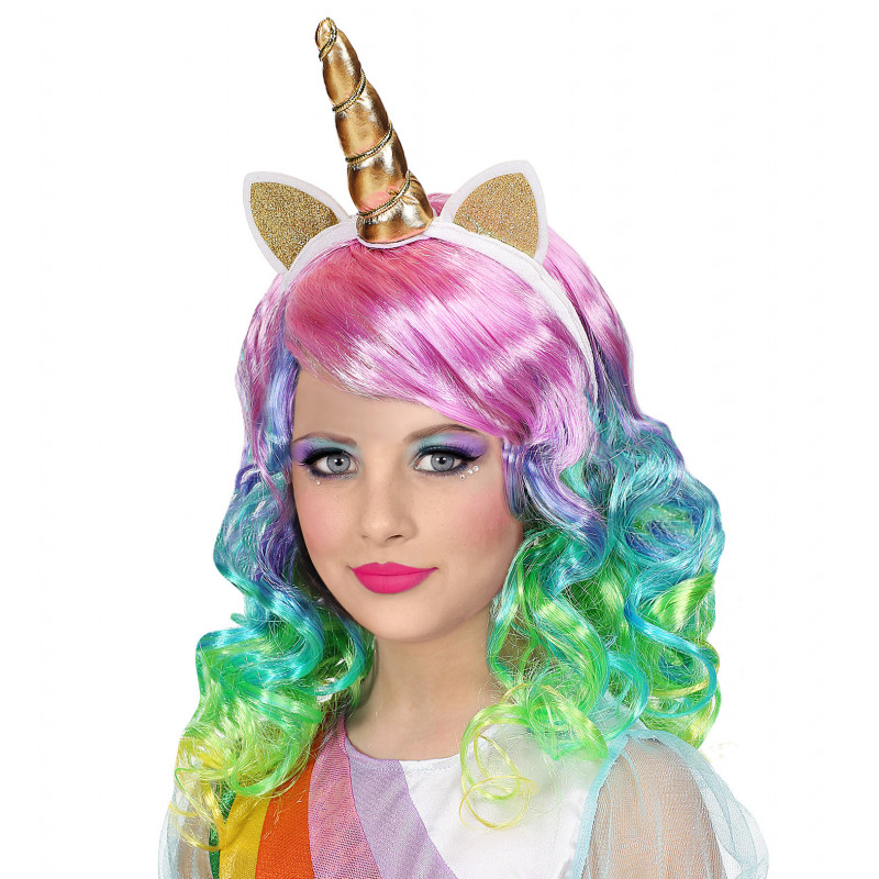 Disfraz Unicornio Falda Alas Diadema Niñas Halloween Dorado
