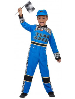 Disfraz de Piloto de Carreras Azul para Niño
