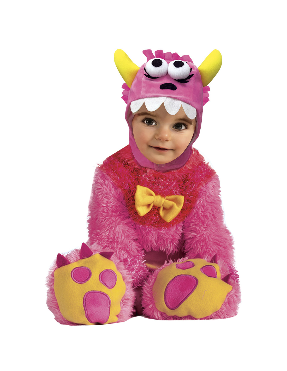 Disfraz de monstruo morado y rosa para bebé
