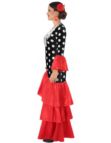 Atosa disfraz flamenca sevillana rojo negro mujer adulto XXL