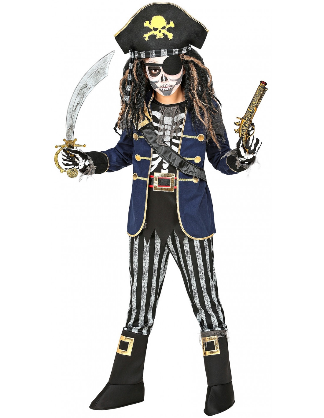 Disfraz o Kit de Pirata Chaleco Calavera para bebé