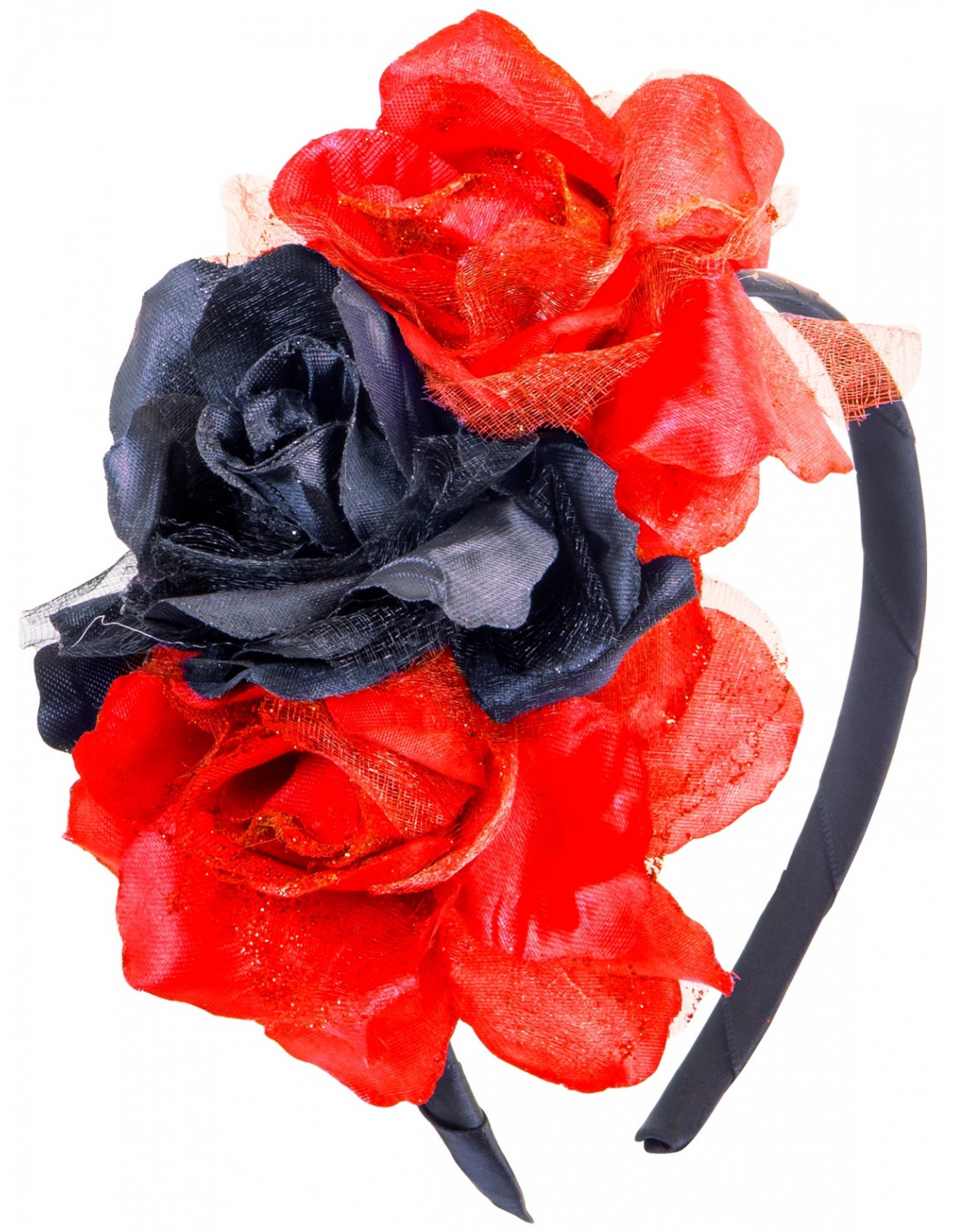 Buque de guerra Entre embargo Diadema de Catrina con Flores Rojas y Negras | Comprar Online