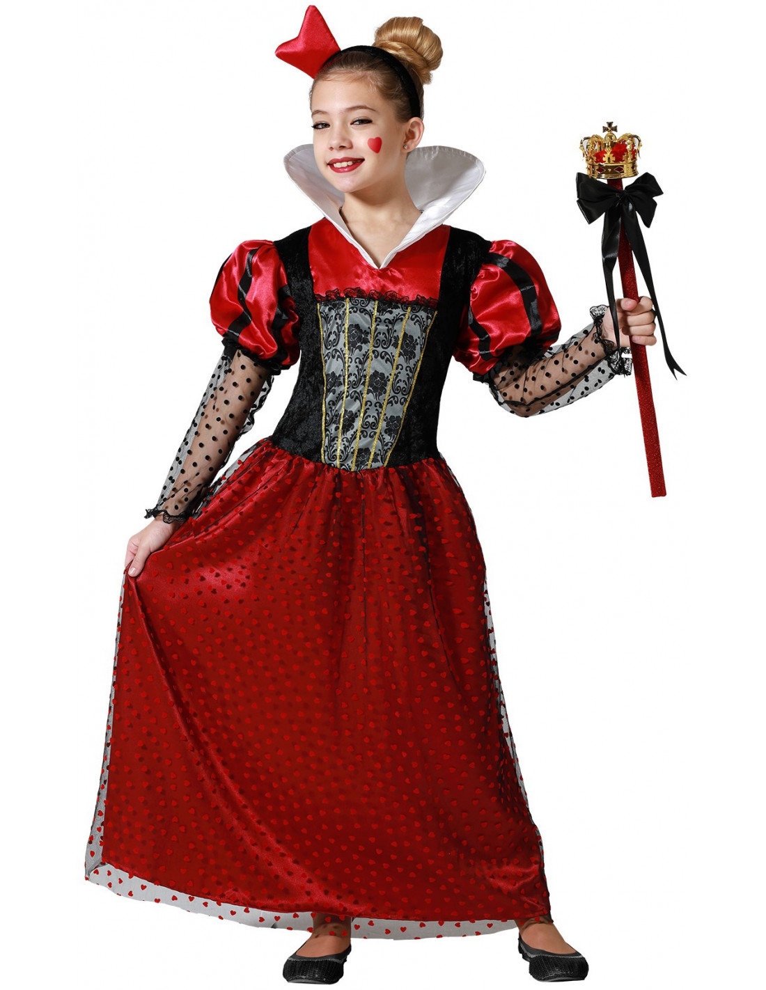 Disfraz de reina de corazones de Disney de lujo para mujer