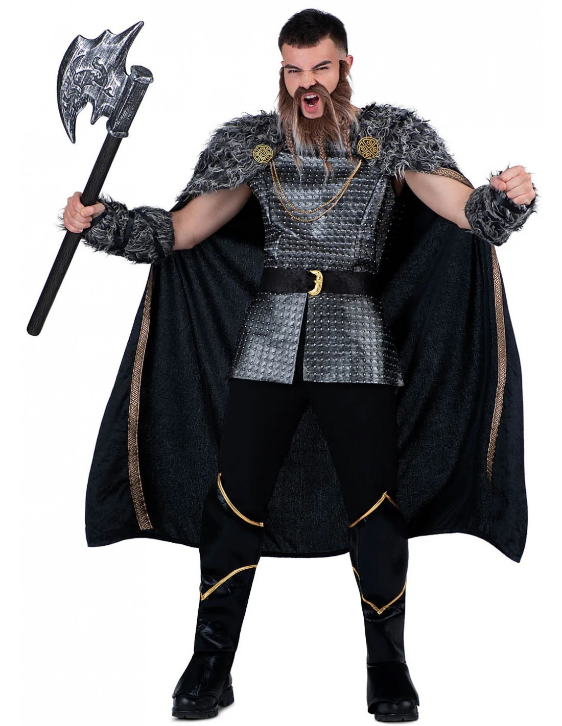 Disfraz de vikingo con capa, casco y cubre botas para hombre por 29,00 €