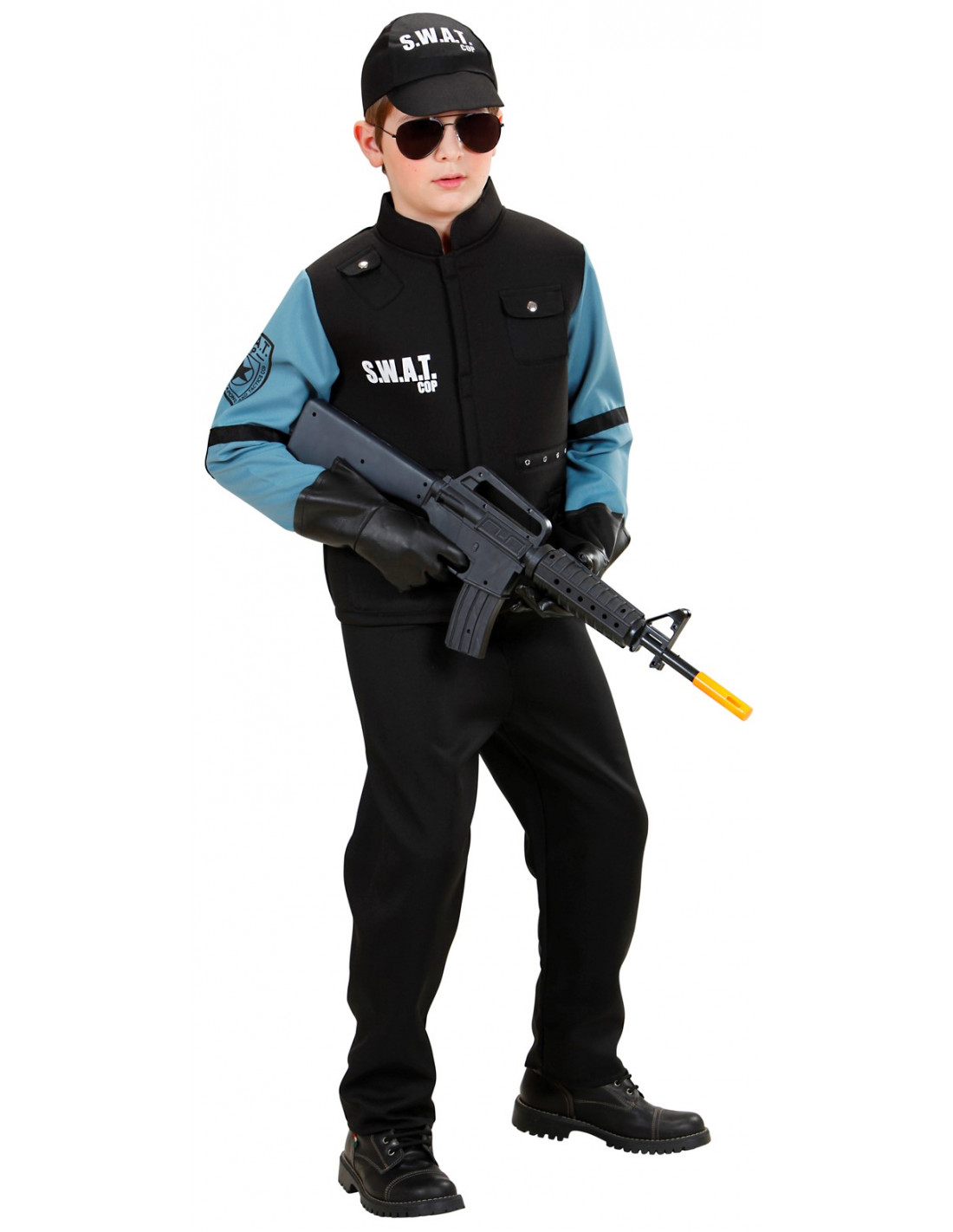 Disfraz de policía Swat para niños, uniforme de fuerzas especiales