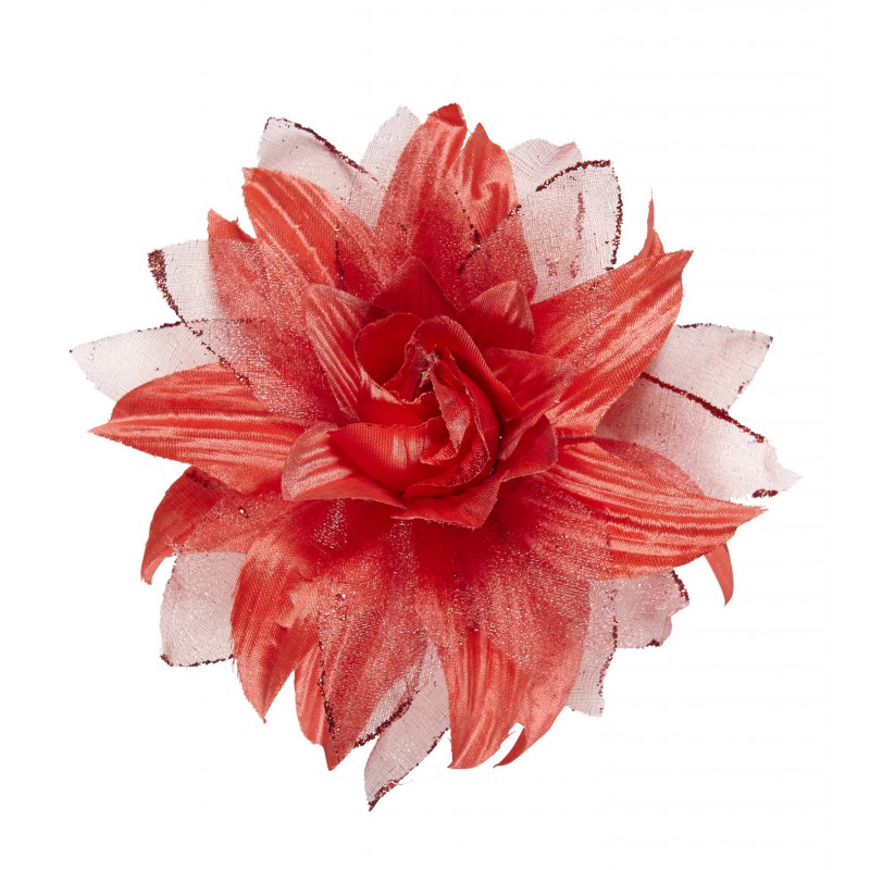 Flor de Flamenca Clavel con pinza en tela para Comprar Online