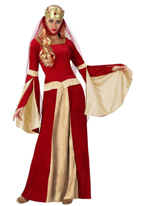 Disfraz de Reina Medieval Roja para Mujer