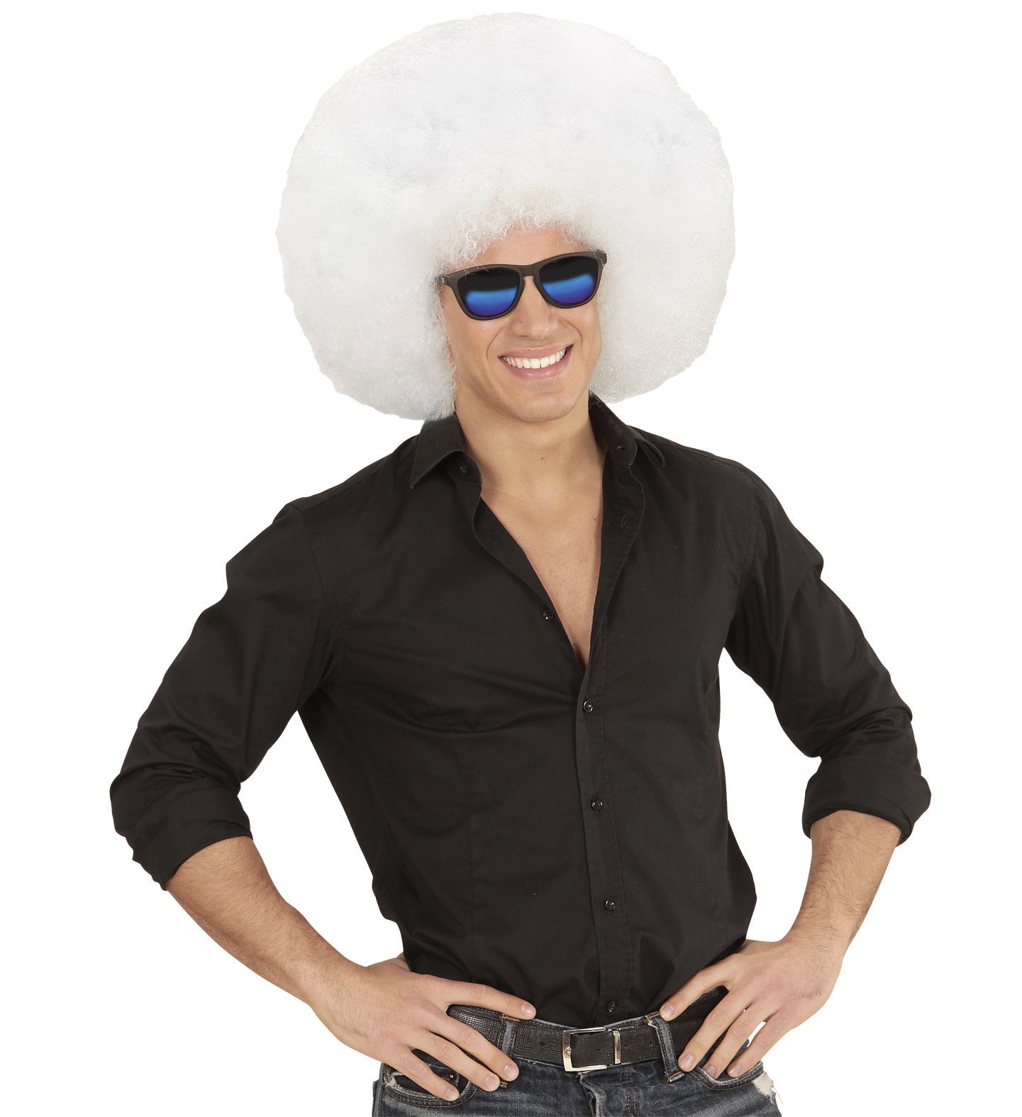 Peluca Super Afro Blanca