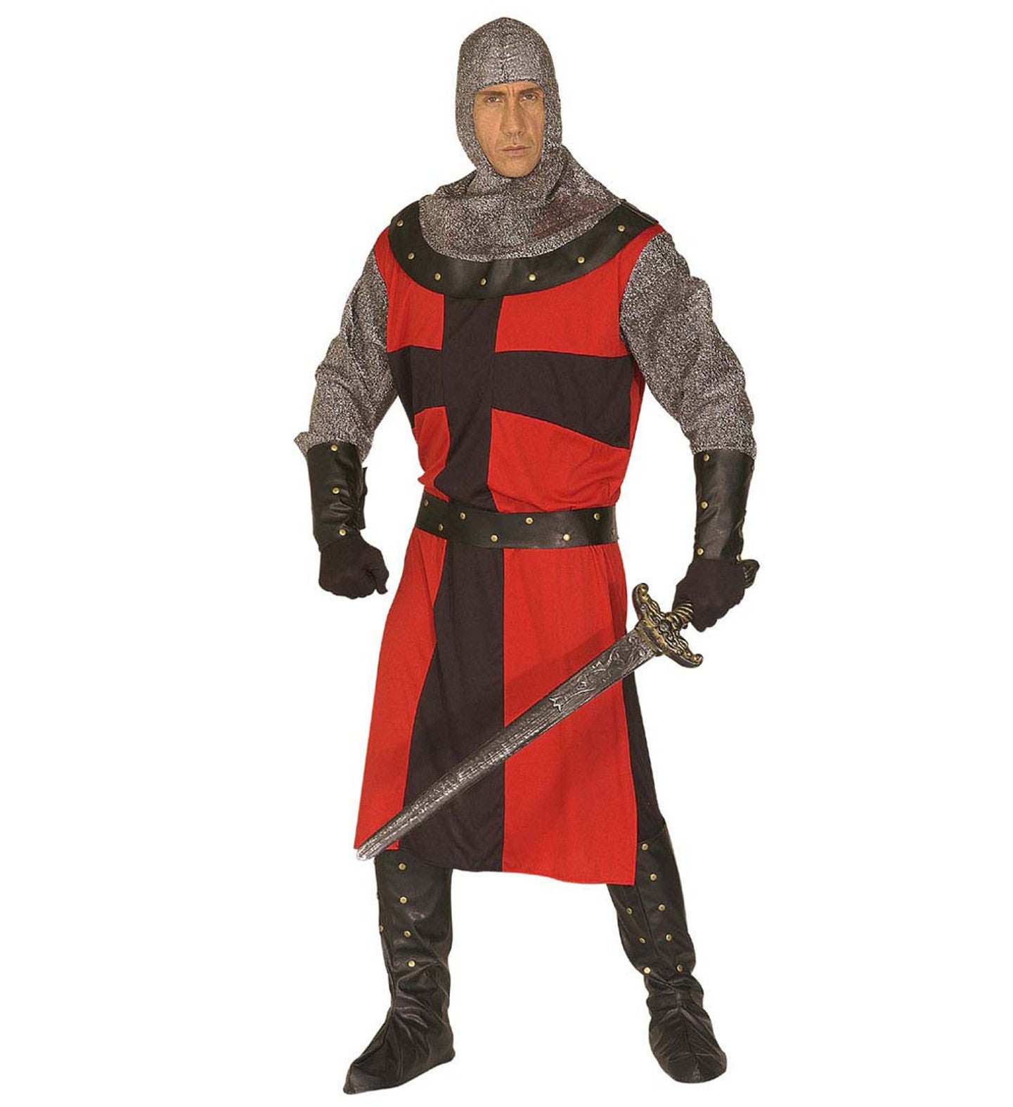 Disfraz de Caballero Medieval Rojo para Hombre