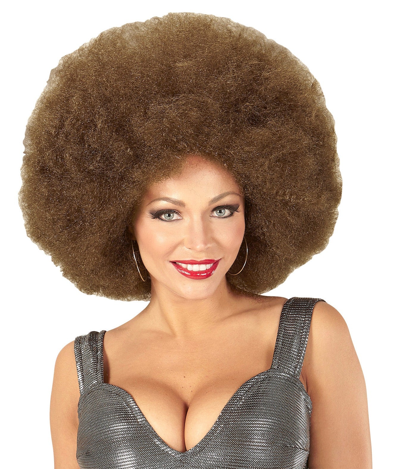 Peluca Super Afro Castaña Clara