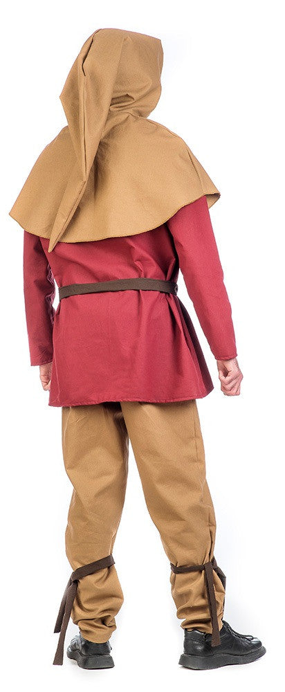 Traje de Campesino Medieval Granate