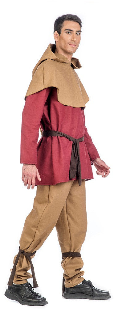 Traje de Campesino Medieval Granate