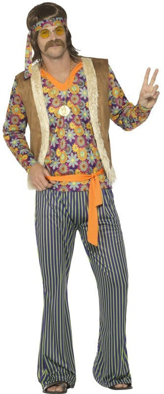 Disfraz de Hippie con Chaleco para Hombre