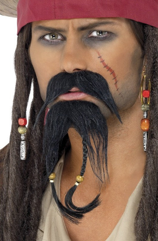 Bigote Negro con Perilla de Jack Sparrow