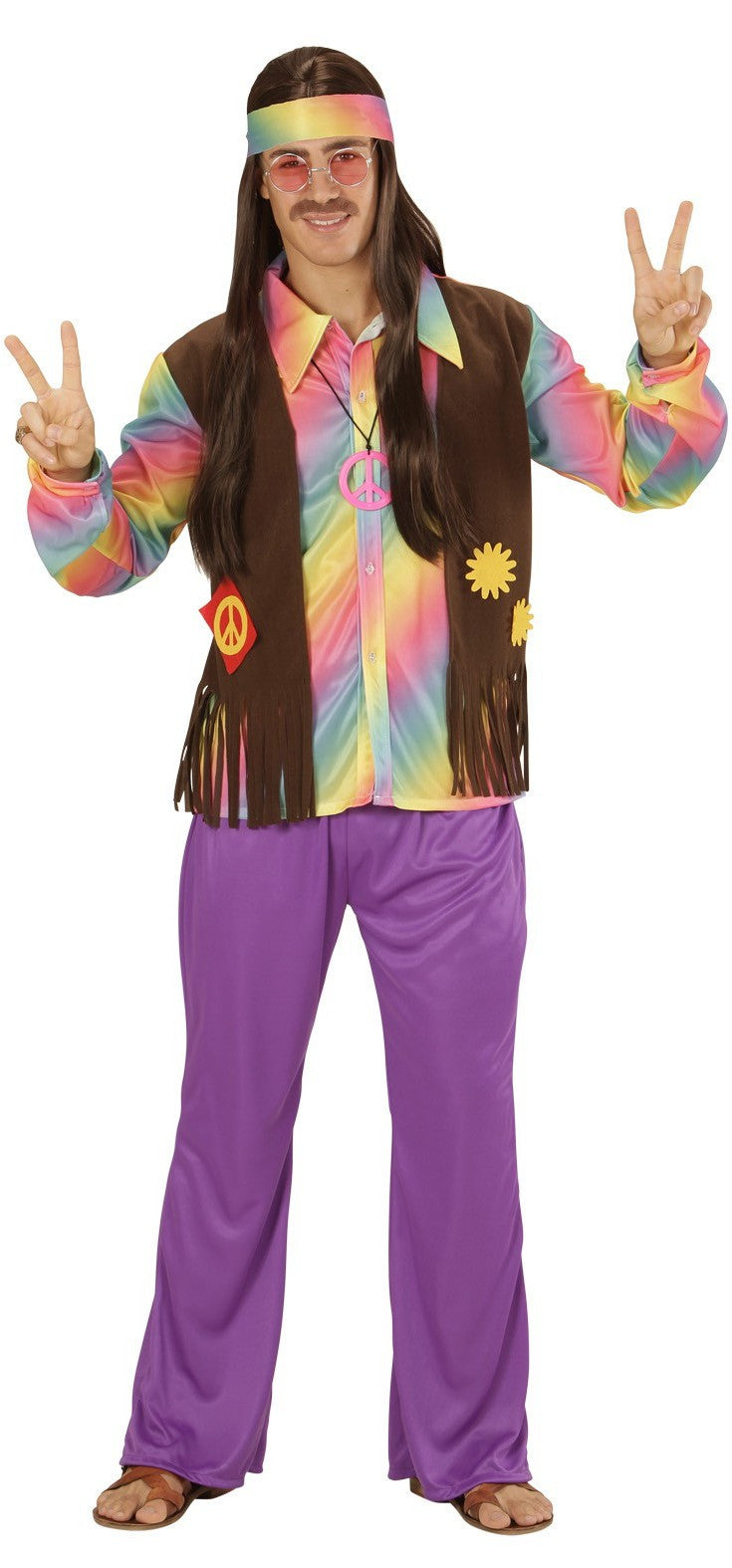 Disfraz de Hippie Multicolor para Hombre