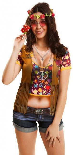 Camiseta Hippie con Chaleco para Mujer