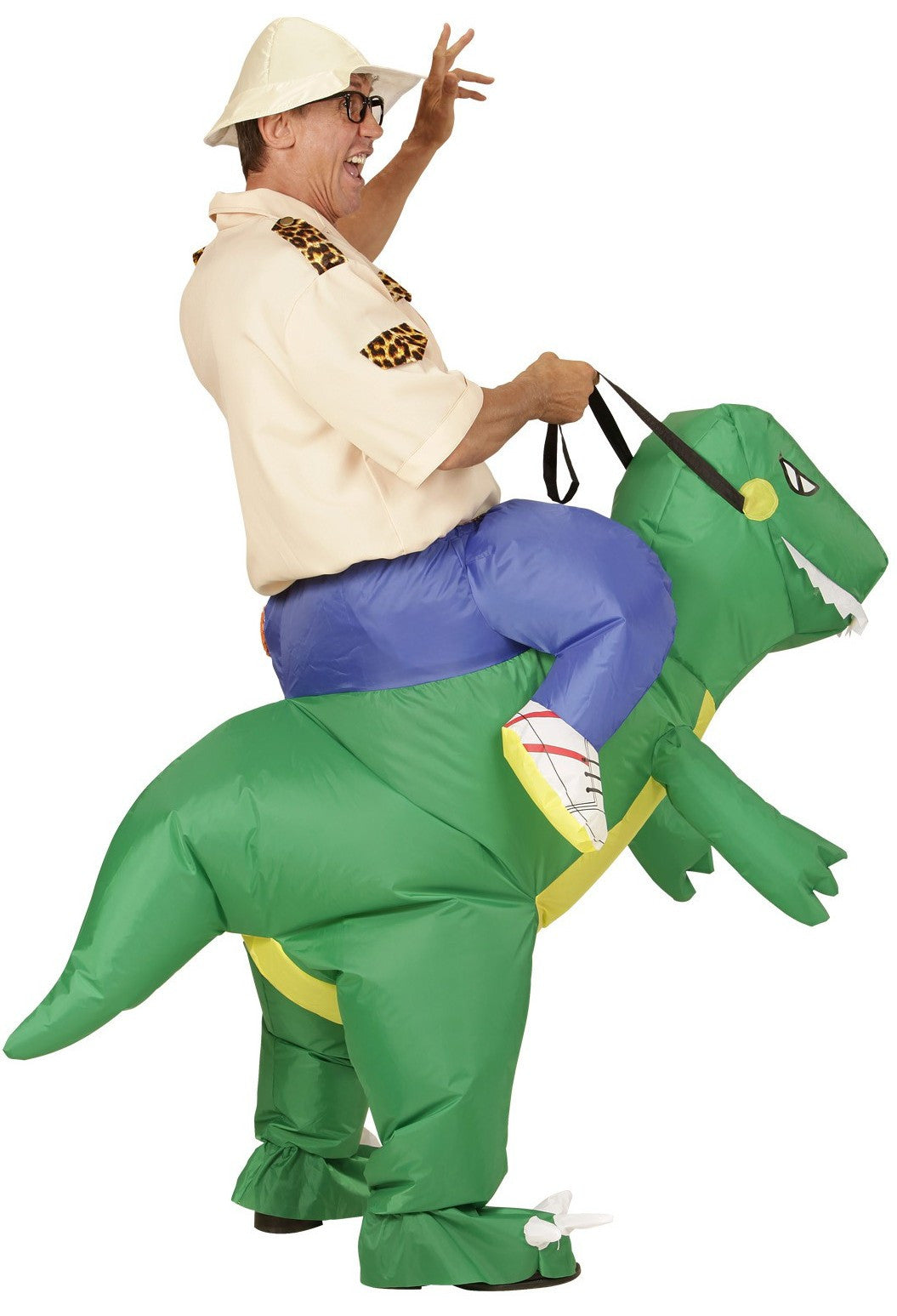 Disfraz de Hombre en Dinosaurio Hinchable