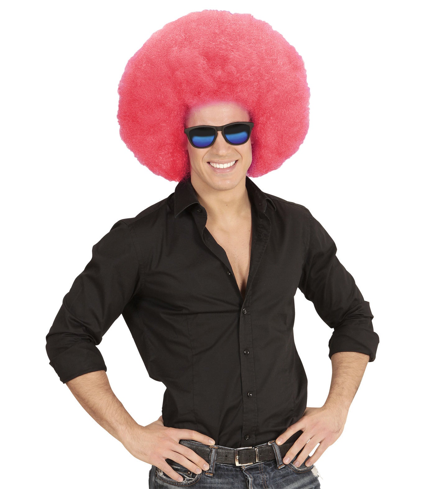 Peluca Super Afro Rosa