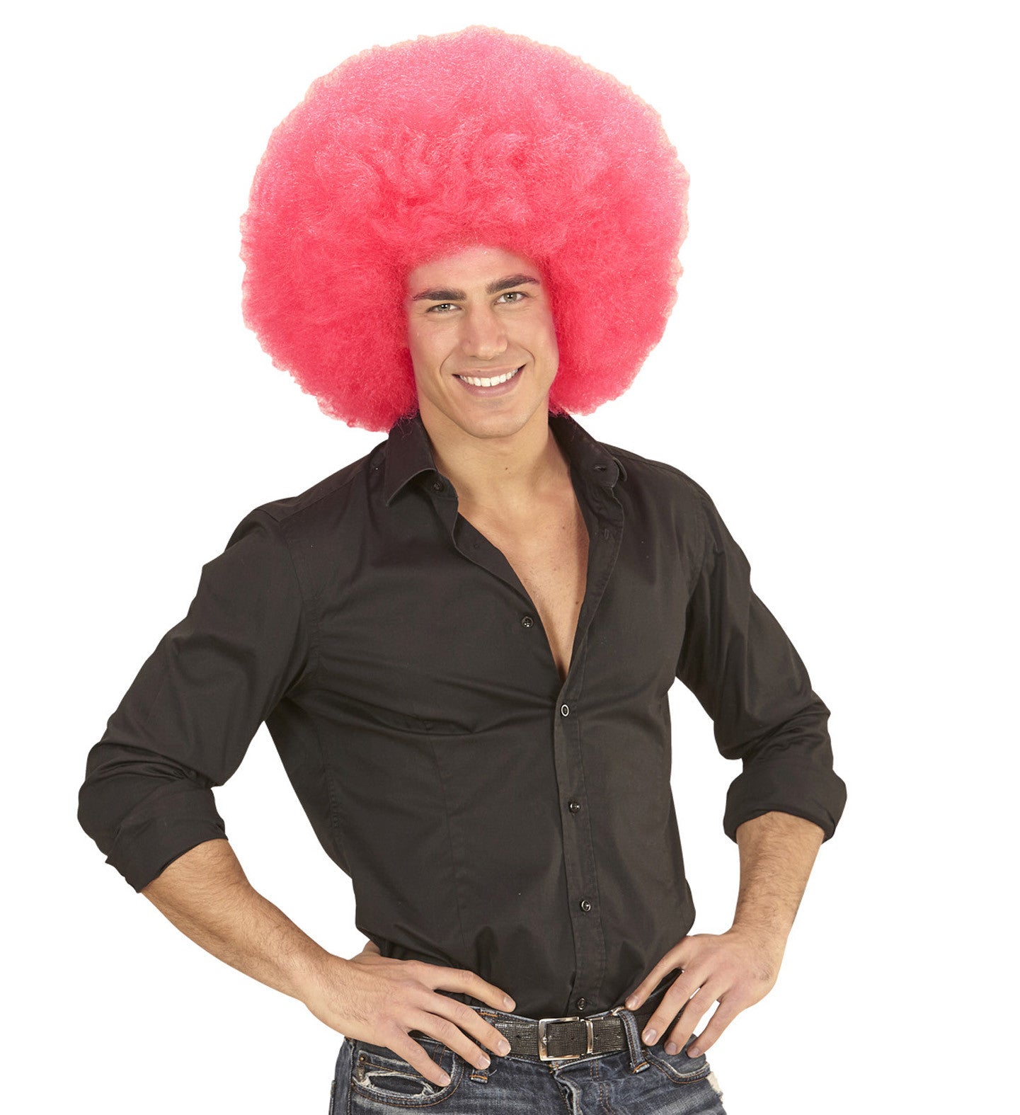 Peluca Super Afro Rosa