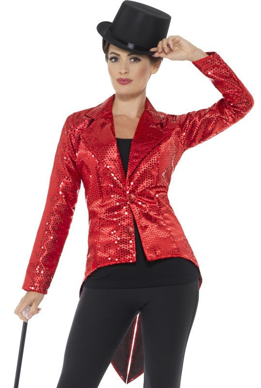 Chaqueta Roja de Lentejuelas para Mujer