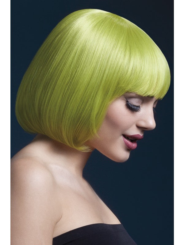 Peluca Verde Pastel con Flequillo Premium