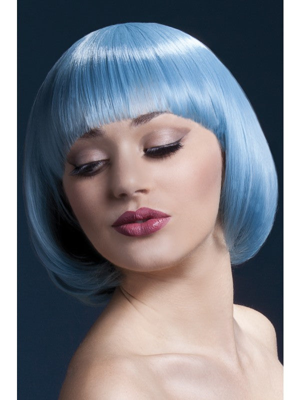 Peluca Azul Pastel con Flequillo Premium