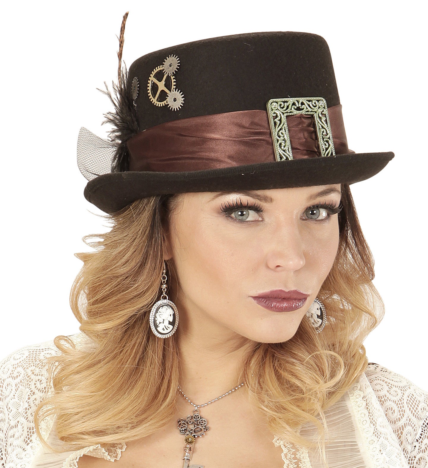 Chistera de Steampunk con Plumas