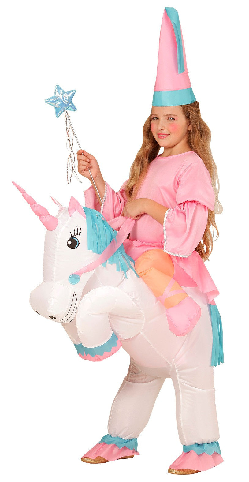 Disfraz de Hada en Unicornio Hinchable Infantil