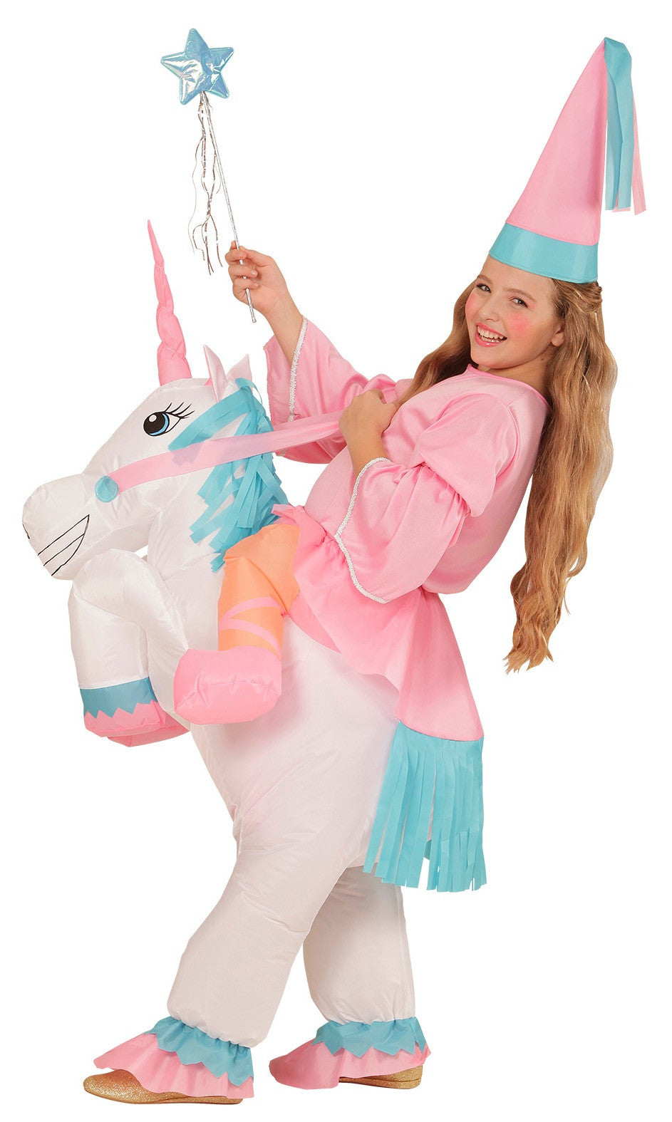 Disfraz de Hada en Unicornio Hinchable Infantil