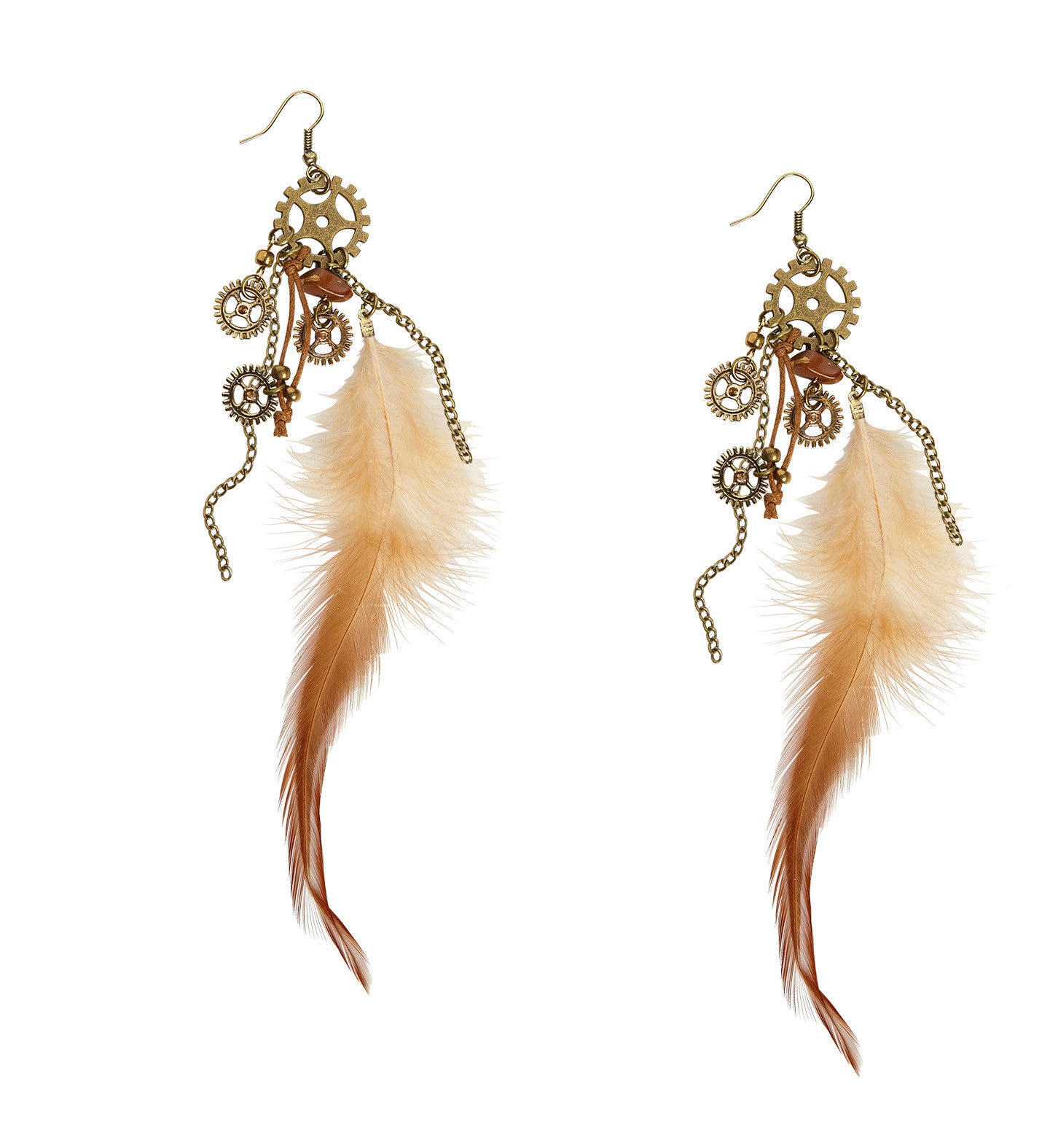 Pendientes Steampunk con Plumas