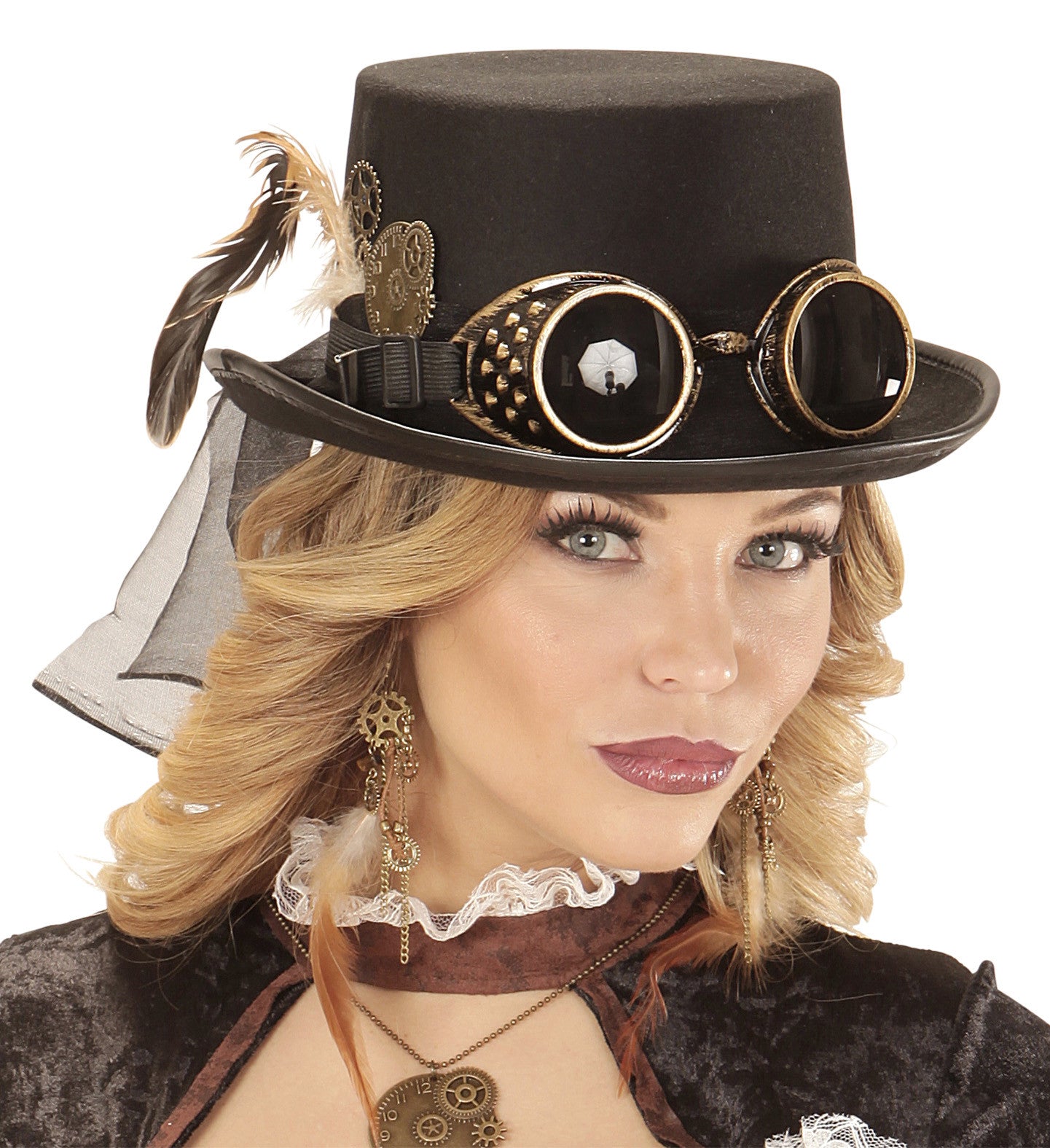 Pendientes Steampunk con Plumas