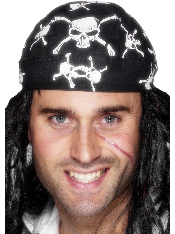 Bandana Pirata Negra con Calaveras