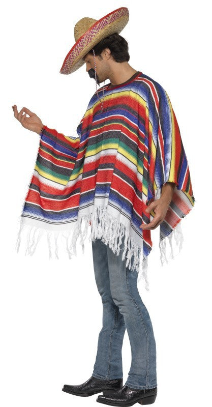 Poncho Mexicano Multicolor para Adulto