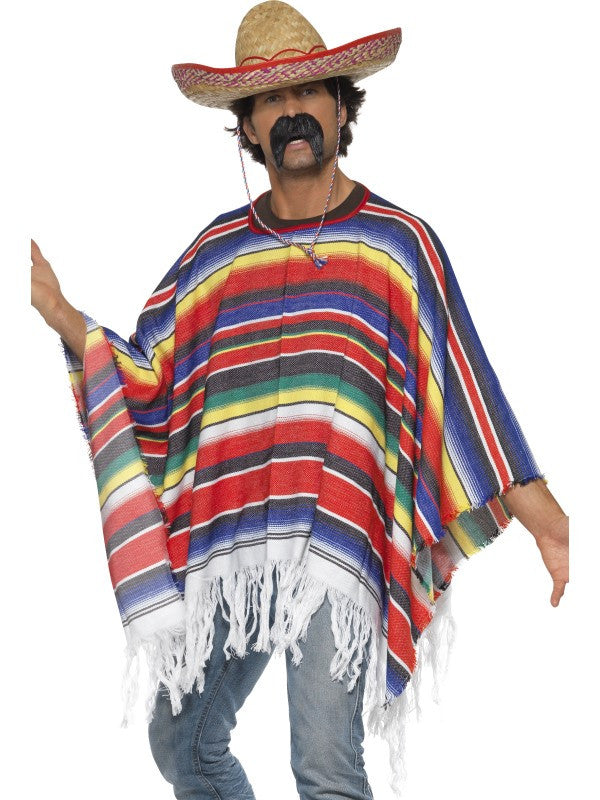 Poncho Mexicano Multicolor para Adulto