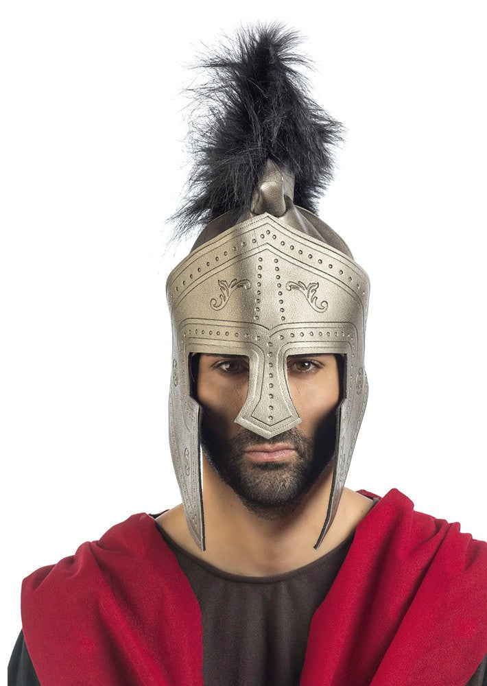 Casco de Centurión Romano Plateado con Penacho