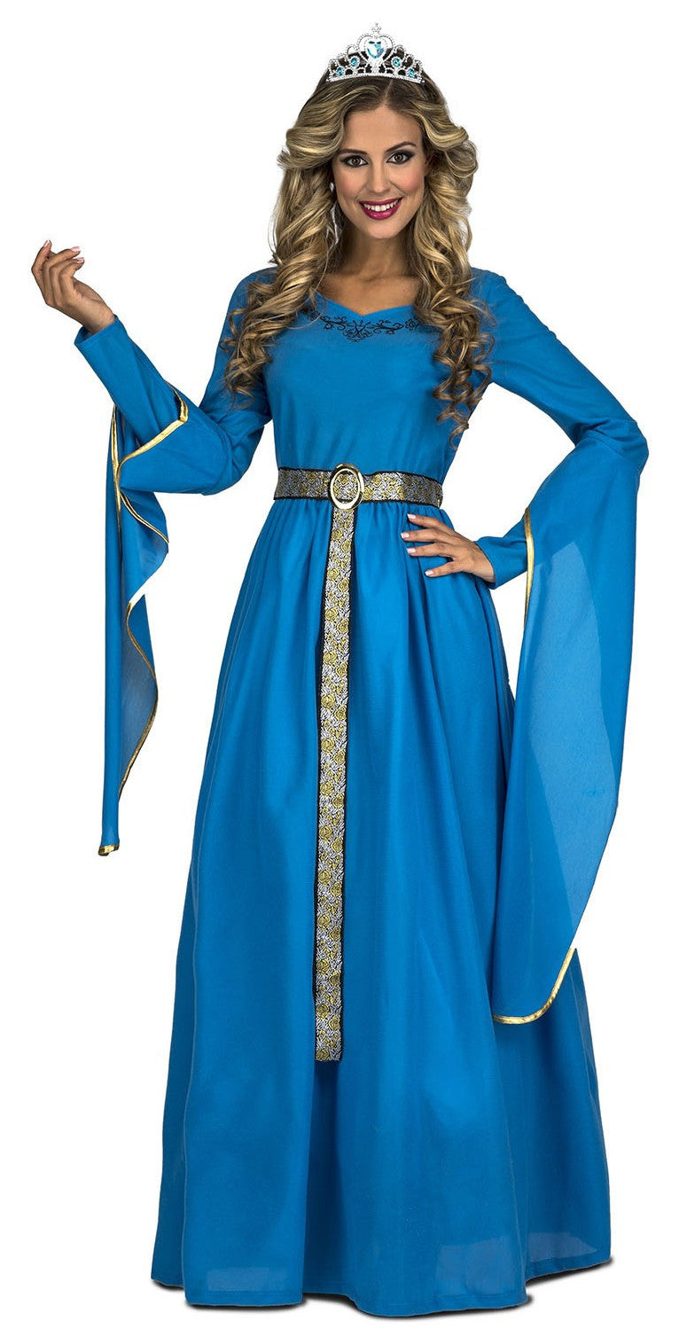 Disfraz de Reina Medieval Azul para Mujer