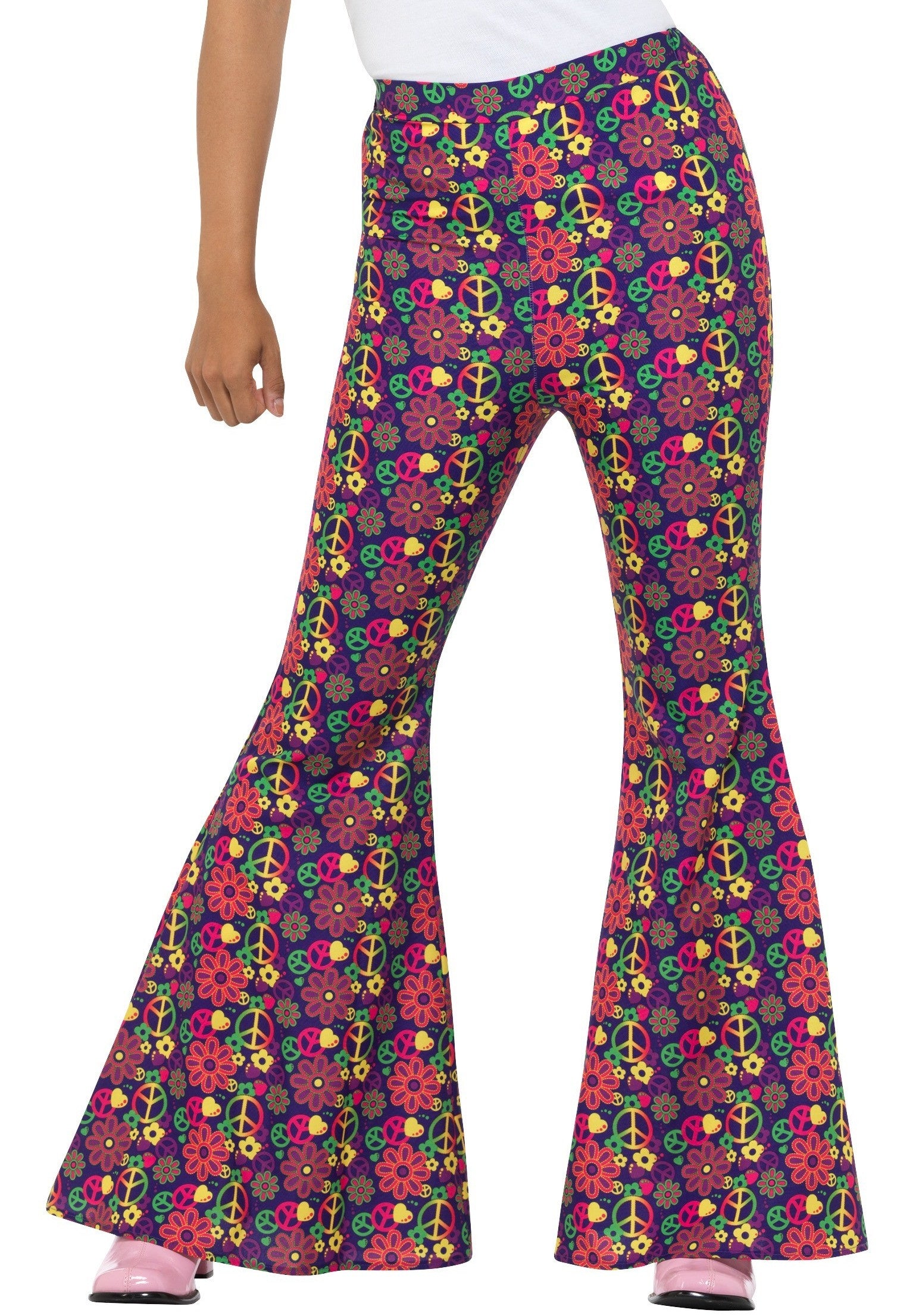 Pantalones de Campana Hippies Años 60 para Mujer