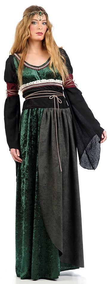 Vestido de Princesa Medieval Verde para Mujer