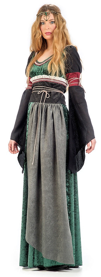 Vestido de Princesa Medieval Verde para Mujer