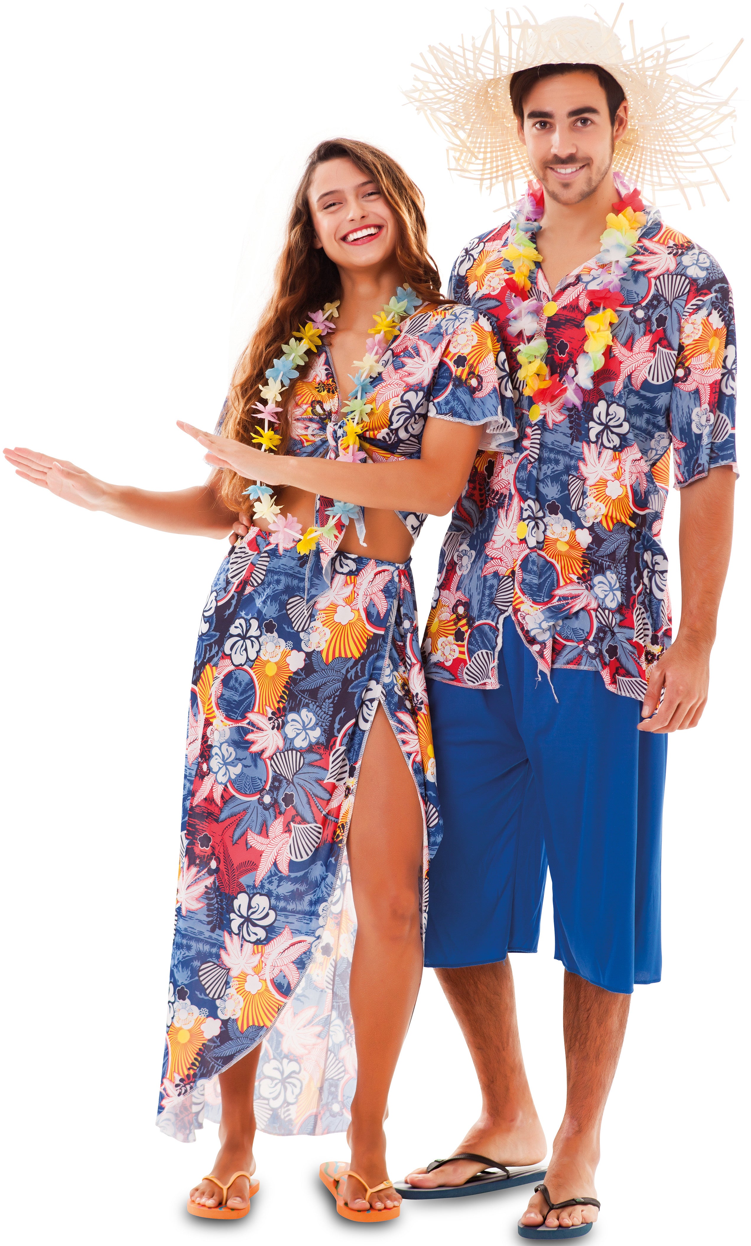 Disfraz de Hawaiano Azul para Hombre